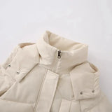 Winter Cotton Coat Women Solid Color Loose Padded Jacket Parkas Casual Female Zipper Thickening Warm
