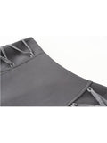 Waist Pleated Skirts For Women Bandage Short Grey Skirts Gothic Sexy Club Streetwear Casual Harajuku Mini Skirts