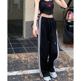 4Xl Striped Sweatpants Women Harajuku Casual Wide Leg Pants Streetwear Oversized Joggers High Waist Baggy Sports