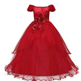 Unicorn Cosplay Girl Dress Party Elegant Flower Lace Long Tutu Formal Ball Gown Princess Baby Dresses 5 7 8 12 14