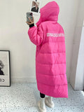 Winter Women 90% White Duck Down Coat Thick X-Long Puffer Jacket Large Size Loose Warm Overcoat Female Hooded