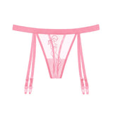 Zingj Thin Yarn Sentiment Embroidered Sling Stockings Hot Legs Show Thin Black Silk Long T Pants Garter 2072-Outfit