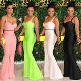 Fashion Suspenders Sexy Street Hipster Top Wide-leg Pants Suit Summer
