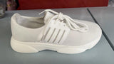 Sport Shoes Summer 2022 Fashion Breathable Mesh Platform Sneakers Socks Women's Plus Size Lace-up Wedge Tennis