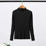 Solid Color Bottoming Sweater Women Fashion Simple Long Sleeve Slim Knit Sweater Pullover Female 2021 Spring