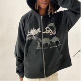 Zip up Hoodie women anime new graphics goth Sweatshirt Sport Coat Pullover grunge Gothic Long Sleeve Oversized hoodie
