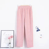 Pants Warm Trousers Women Corduroy Autumn Winter 2023 Thick Pants Casual Solid Fleece Inside Elastic Waist