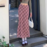 Vintage Plaid Print Maxi SkirtOutfit