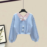 Women Winter Patchwork Long Sleeve Knitted Tops + Asymmetric Skirt 2 Piece Suit Female Party Elegant Two Piece