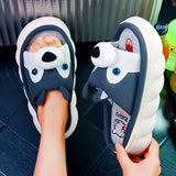 New Fashion Linen Platform Slippers Women Cute Squirrel Home Soft Bottom Slippers Couple Comfortable Slippers Free