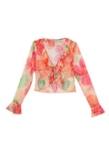 Plunge V Neck Chiffon Blouse- Outfit