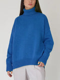 Color High Collar Sweater New Comfortable Loose Temperament Pullover In Autumn Winter 2022 Oversized Sweater Women