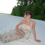 Women's Explosive Beaded Top + Half-Dress