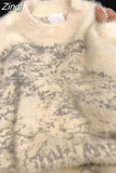 Autumn Winter Loose Casual Lazy O-neck Knitting Sweaters Women Pullover Pull College Style Korean Fashion Plush Sweater
