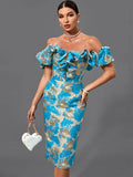 Party Dress 2022 New Women's Yellow Bodycon Dress Elegant Sexy Midi Evening Club Dress High Quality Summer