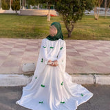 Eastern Arab Women's 2025 New Dubai Abaya Loose Flare-Sleeve Bow
