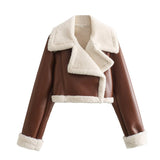 Winter New Y2K Women's Collar Fur All-In-One Double-Sided Short Jacket