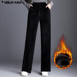 Winter warm thick women long velvet pants,England loose casual staight wide leg velour pants,clothes velvet