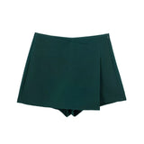 Solid High Waist Skort-Outfit