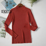New-coming Autumn Winter Tops Basic Turtleneck Pullovers Sweaters Primer Long Sleeve Short Korean Slim-fit tight