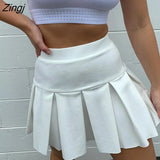 and Winter Casual Skirt for women 2021 New Elastic High Waist Pleated Skirt Solid Color All-match Pleated Mini
