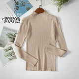 New-coming Autumn Winter Tops Basic Turtleneck Pullovers Sweaters Primer Long Sleeve Short Korean Slim-fit tight