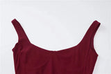 Solid Strap Mesh Bodysuit Maxi Dress-Outfit