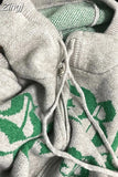 Women Hooded Cardigans Zipper Vintage Sweaters Leisure Preppy Style Soft High Quality Lazy Loose Glutinous Sueter