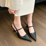 Temperament Pear Green Pointed Head Behind The Empty Stumbling Sandals Women 2025 New Gentle High Heel Single
