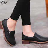 Women Flat Shoes Round Toe Lace-Up Oxford Shoes Woman Genuine Leather Brogue Women Shoes Free Shipping