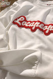 New Autumn Letter Towel Embroidered Long Sleeve Hoodies Women's Y2K Street Retro Joker Sweatshirts Couple Casual Loose