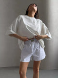 Hot Cotton T-Shirt Women Wear Round Collar Ring Cloth Short-Sleeved Loose Basic