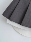 Women's Pleated Skirts Grey Vintage Female Streetwear Korean High Waist Fashion Y2k E-girl A-line Black Mini Skirt Shorts