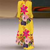 Long V-neck Printing Sleeve Pocket Printed Loose