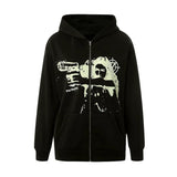 Zip up Hoodie women anime new graphics goth Sweatshirt Sport Coat Pullover grunge Gothic Long Sleeve Oversized hoodie