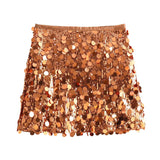 Women's Autumn New Temperament Light Sexy Party Shiny Squin Mini Skirt