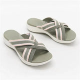 Summer Cross Wedge Casual Daily Slippers Elastic Sandals Wholesale Thick Bottom Beach Drag Women slippers