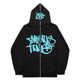 Zipper Hoodies Minus Two Pattern Printing Solid Color Oversized Clothing 2023 New Punk Harajuku Leisure Best Selling