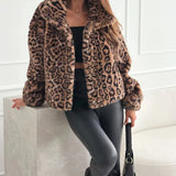 Faux Fur Leopard Jacket- Outfit