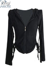 Style T-shirts Women 2023 Autumn Hooded Ins Prevalent Tops Slim Long Sleeve Coat Daily Minimalist Hot Selling Chic