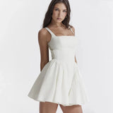 Backless Large Bow Mini Dress-Outfit