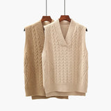 pullover sweater vest women 2021 autumn new loose net red V-neck waistcoat wool knitted vest