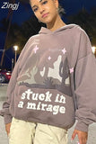 Harajuku New Goth 3D Foaming Pattern Hoodie Pullover Men Street Hip Hop Popular Sweatshirt Punk Rock Couples Oversized
