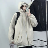 2023 Autumn Winter Hooded Casual Jackets For Women Outdoor Black Windbreak Bomber Women's Jacket