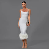 Bandage Dress Women White Bodycon Dress Evening Party Elegant Sexy Midi Birthday Club Outfits 2022 Summer New