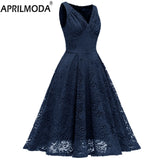 Sumer Lace Party Dress Green Red Blue Hollow Out Sleeveless Bodycon Solid Big Swing Casual Dresses Fairy Robe