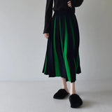 Black Patchwork Long Skirt- Outfit