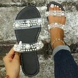 sandals summer large size one-line flat casual beach slippers women's shoes slippers