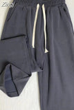 Style Women Gray Jogging Baggy Sweatpants Women High Waist Straight Casual Fashion Cylinder Lady Elastic Trousers