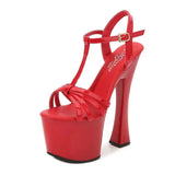 Summer Walking Show Artifact Model High-heeled Shoes Sandals Pole Dancing 17CM Sexy Black Platform Hate Sky High-heeled